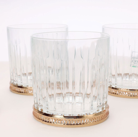 WG0012-Round whisky glass with gold detail Main Image